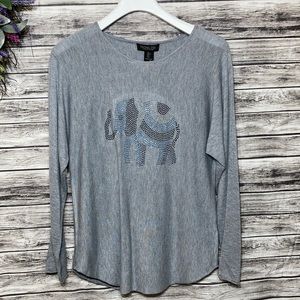 Rachel Zoe Beaded Elephant Top/Sweater Cashmere Blend